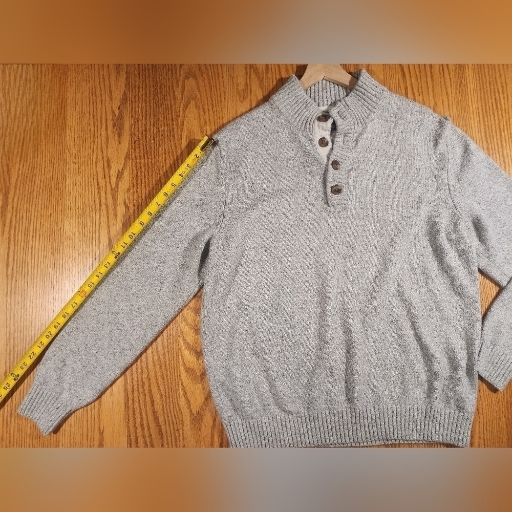 IZOD Men's Speckled MOCK NECK Sweater Size XL Long Sleeve GRAY - Picture 8 of 13